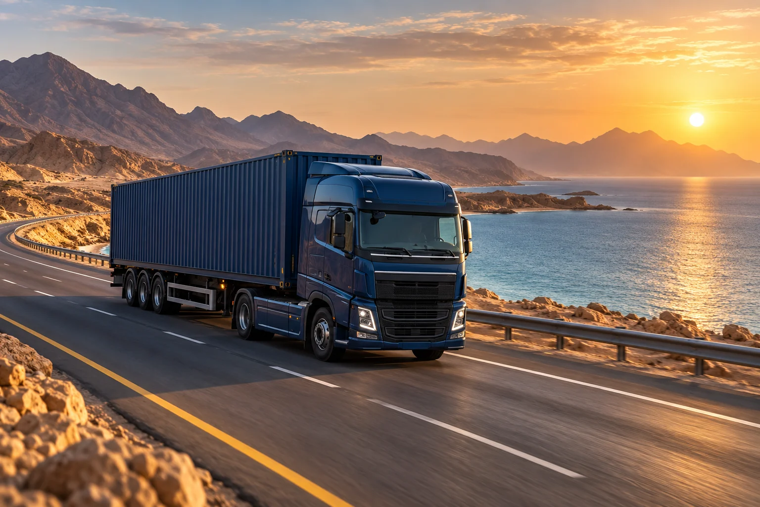 Cargo truck on route